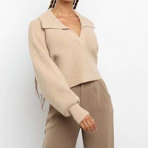Brand New- Petal + Pup Harrison Knit Sweater in Beige 🤎🍂